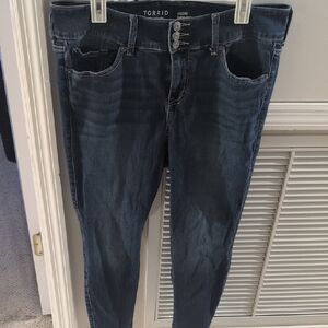 Torrid Blue Jeggings with Slim Fit and Rich Texture